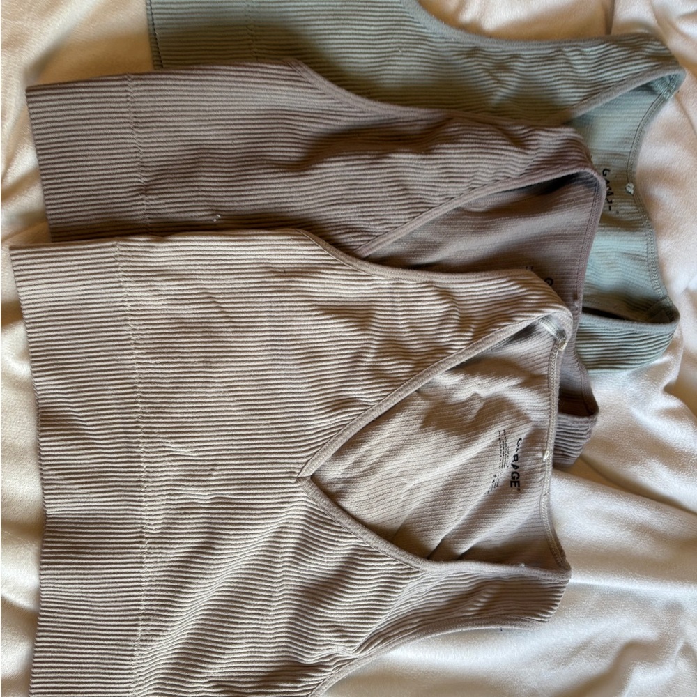Ribbed Knit Tank Tops in Neutral Tones